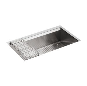 8 Degree 33" x 18" x 10" undermount large single-bowl kitchen sink - K-3673-NA