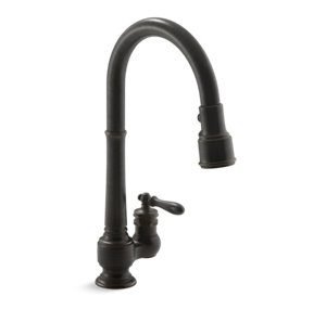 Artifacts® Pull-down kitchen sink faucet with three-function sprayhead - K-99260-2BZ