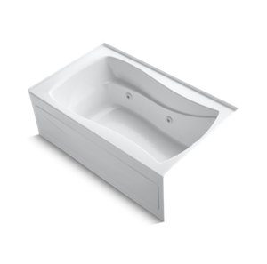 Mariposa® 60" x 36" alcove whirlpool with integral apron, integral flange, right-hand drain and adjustable jets - K-1239-RA-0