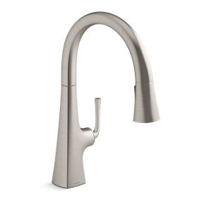 Graze® Pull-down kitchen sink faucet with three-function sprayhead - K-22062-VS