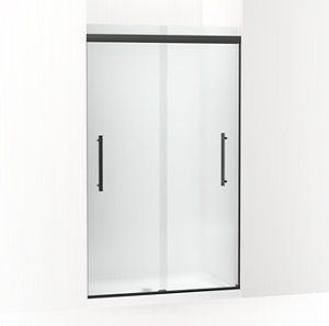 Pleat® Frameless sliding shower door, 79-1/16" H x 44-5/8 - 47-5/8" W, with 5/16" thick Frosted glass - K-707601-8D3-BL