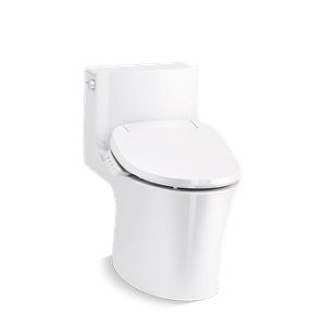 Veil® One-piece elongated dual-flush toilet with skirted trapway and concealed cords - K-1381-HC-0