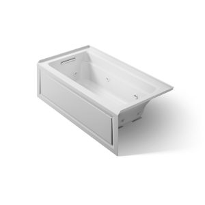 Archer 60" x 32" alcove heated whirlpool bath, left drain - K-1122-HL-95