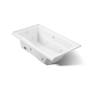 Mariposa 66" x 36" alcove heated whirlpool, left drain - K-1224-LH-0