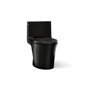 Veil One-piece elongated toilet with skirted trapway, dual-flush - K-1381-7