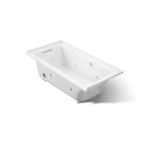 Archer 60" x 30" alcove whirlpool bath with Bask heated surface, left drain - K-1947-LW-0