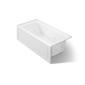 Archer 60" x 30" alcove whirlpool bath with Bask heated surface, right drain - K-1947-RAW-0