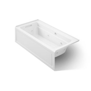 Archer 66" x 32" alcove whirlpool bath with Bask heated surface, left drain - K-1949-LAW-0