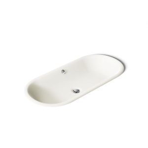 Iron Plains 33" oval drop-in/undermount/vessel bathroom sink with Biscuit painted underside - K-20213-B-96