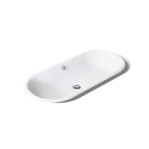 Iron Plains 33" oval drop-in/undermount/vessel bathroom sink with White painted underside - K-20213-W-0