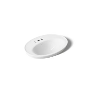 Serif 22-1/4" oval drop-in bathroom sink - K-2075-4-0