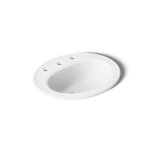 Pennington 20-1/4" oval drop-in bathroom sink - K-2196-8-0