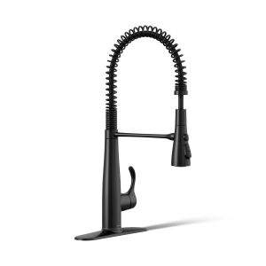 Simplice Semi-professional kitchen sink faucet with three-function sprayhead - K-22033-BL