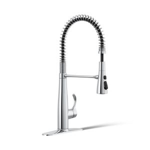 Simplice Semi-professional kitchen sink faucet with three-function sprayhead - K-22033-CP