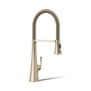 Graze Semi-professional kitchen sink faucet with three-function sprayhead - K-22060-BV