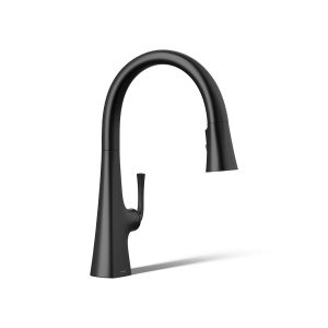 Graze Pull-down kitchen sink faucet with three-function sprayhead - K-22062-BL
