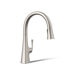 Graze Pull-down kitchen sink faucet with three-function sprayhead - K-22062-VS