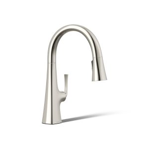 Graze Pull-down kitchen sink faucet with three-function sprayhead - K-22063-SN