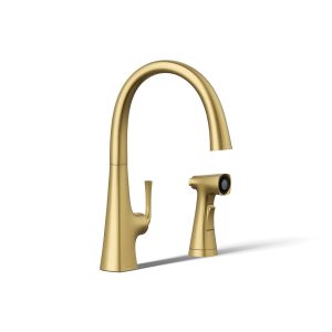 Graze Single-handle kitchen sink faucet with two-function side sprayer - K-22064-2MB