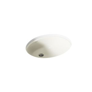 Caxton 19-1/4" oval undermount bathroom sink with glazed underside, no overflow - K-2210-G-96