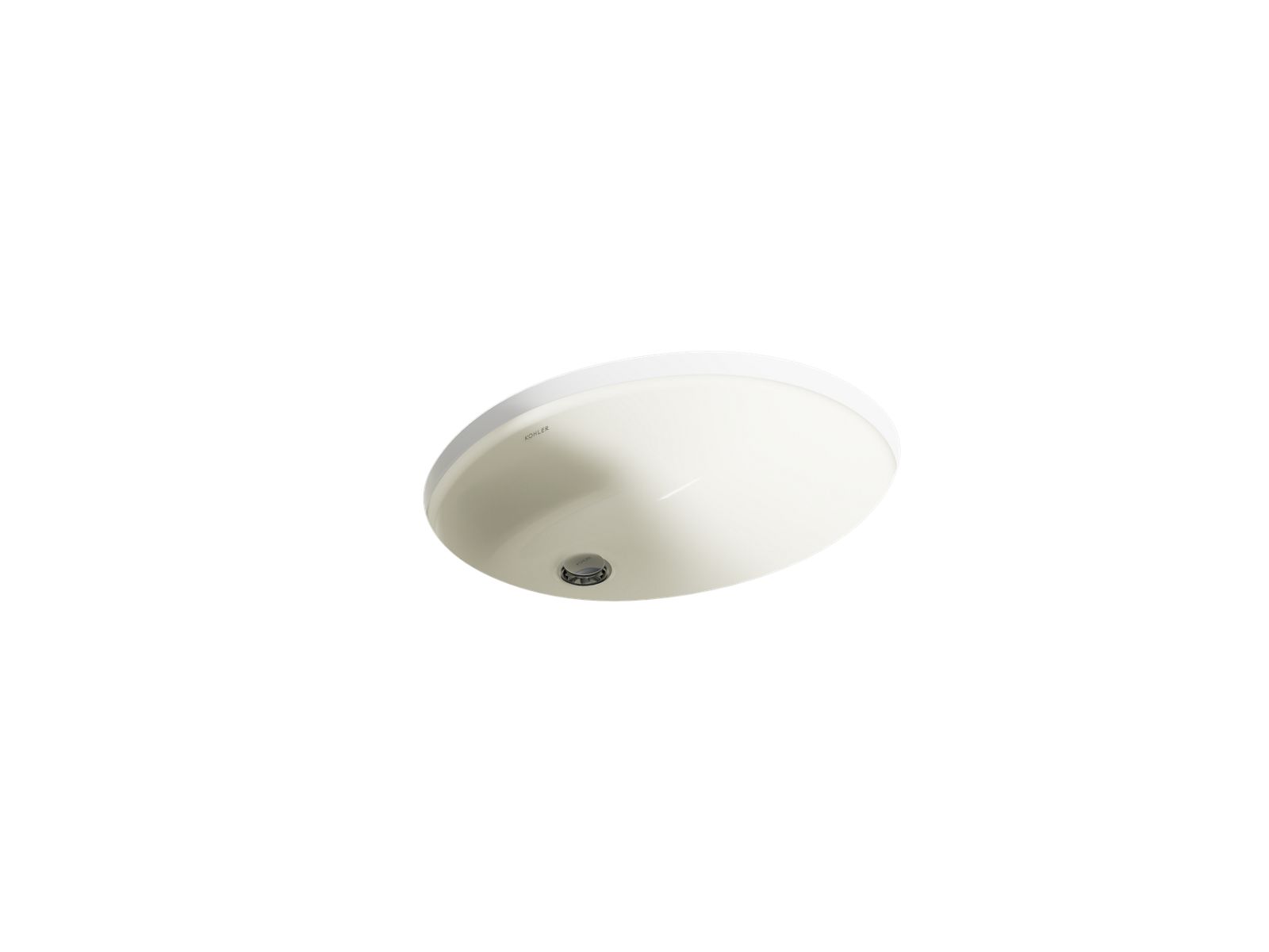Caxton 19-1/4" oval undermount bathroom sink with glazed underside, no overflow - K-2210-G-96