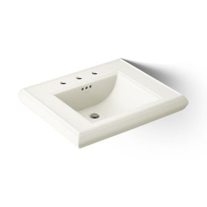 Memoirs Pedestal/console table bathroom sink basin with 8" widespread faucet holes - K-2259-8-96