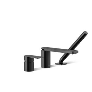 Parallel Deck-mount bath faucet with handshower - K-23488-4-BL