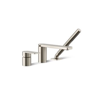 Parallel Deck-mount bath faucet with handshower - K-23488-4-BN