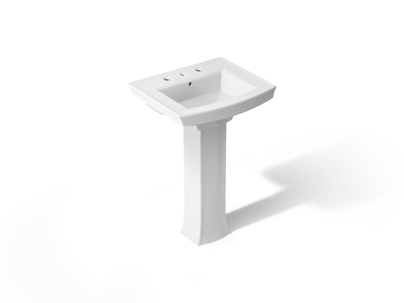 Archer 24" rectangular pedestal bathroom sink - K-2359-8-0