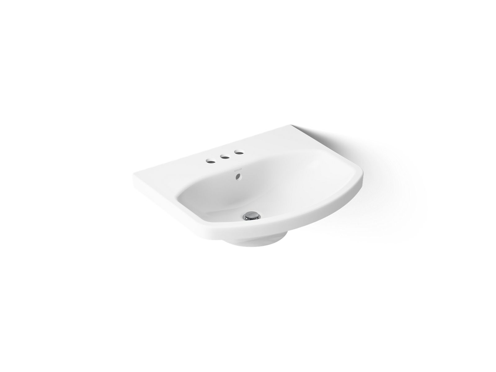 Cimarron 22-3/4" rectangular pedestal bathroom sink - K-2363-4-0