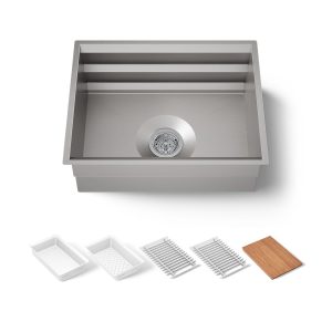 Prolific 23" undermount single-bowl workstation kitchen sink - K-23650-NA