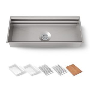 Prolific 44" undermount single-bowl workstation kitchen sink - K-23652-NA