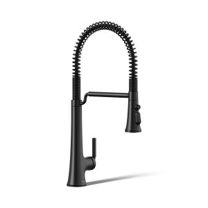 Tone Semi-professional pull-down kitchen sink faucet with three-function sprayhead - K-23765-BL