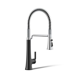 Tone Semi-professional pull-down kitchen sink faucet with three-function sprayhead - K-23765-CBL