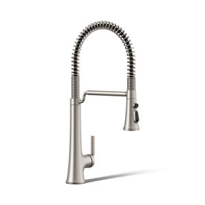 Tone Semi-professional pull-down kitchen sink faucet with three-function sprayhead - K-23765-VS