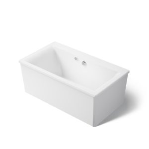 Stargaze 60" x 34" freestanding bath with Bask heated surface and straight shroud - K-24010-W1-0