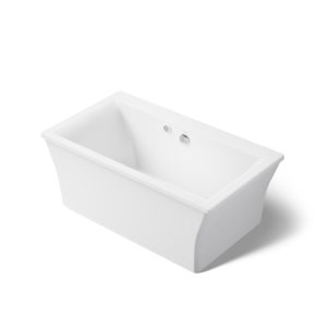 Stargaze 60" x 34" freestanding bath with Bask heated surface and fluted shroud - K-24011-W1-0