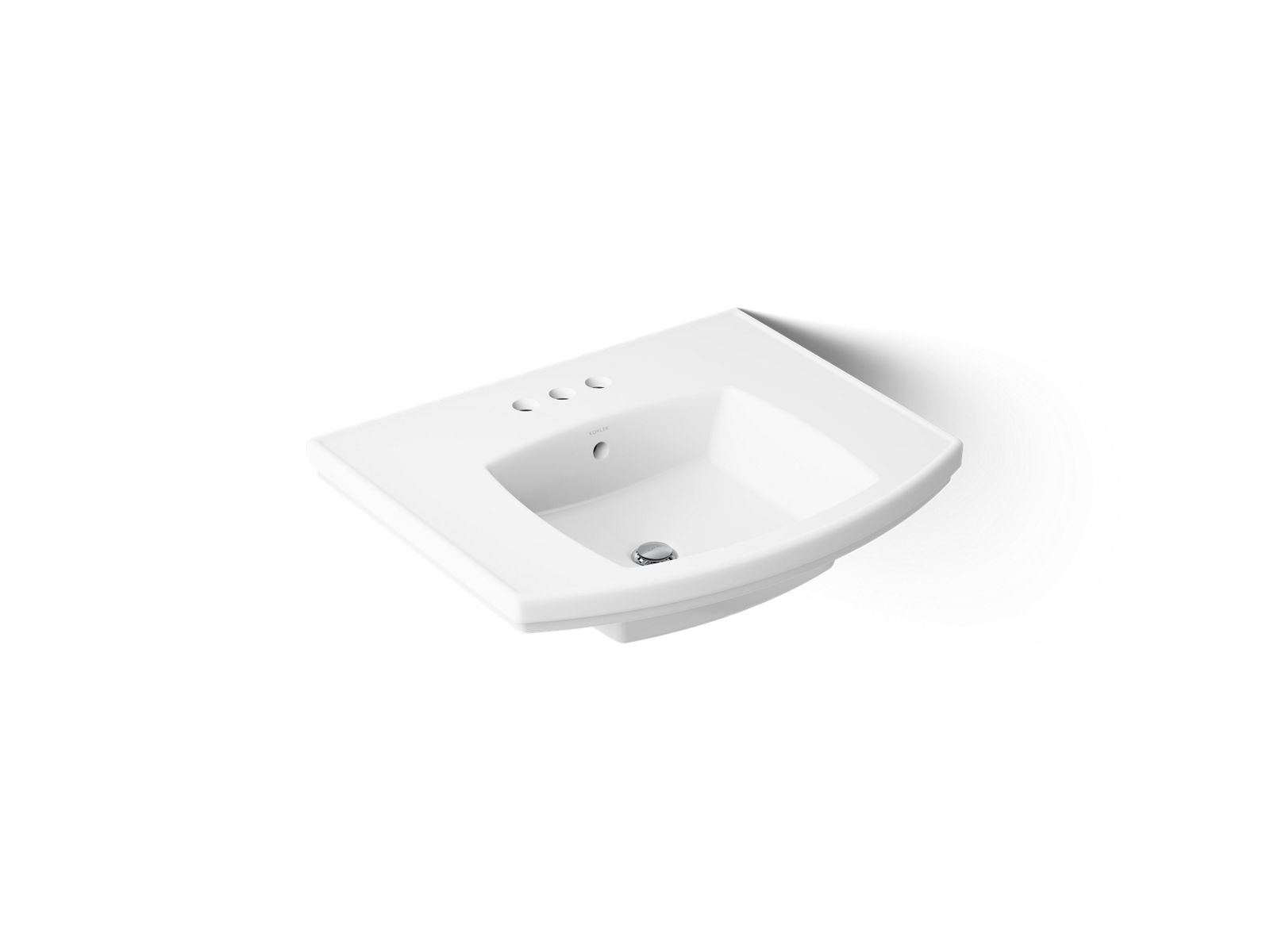 Kelston 23-3/4" rectangular pedestal bathroom sink - K-24051-4-0