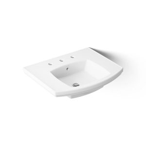 Kelston 23-3/4" rectangular pedestal bathroom sink - K-24051-8-0