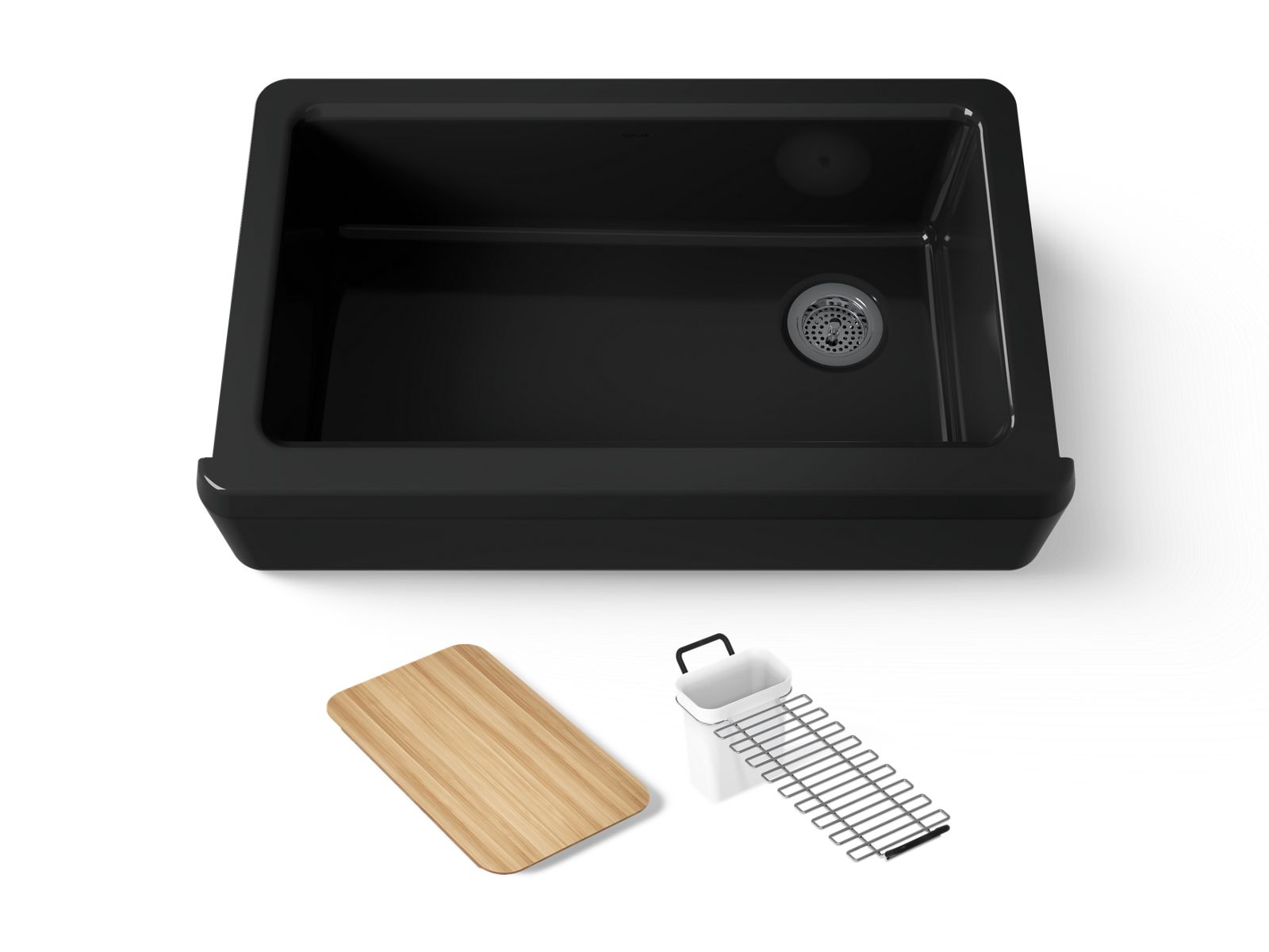 Riverby 35-3/4" undermount single-bowl farmhouse workstation kitchen sink - K-24564-7