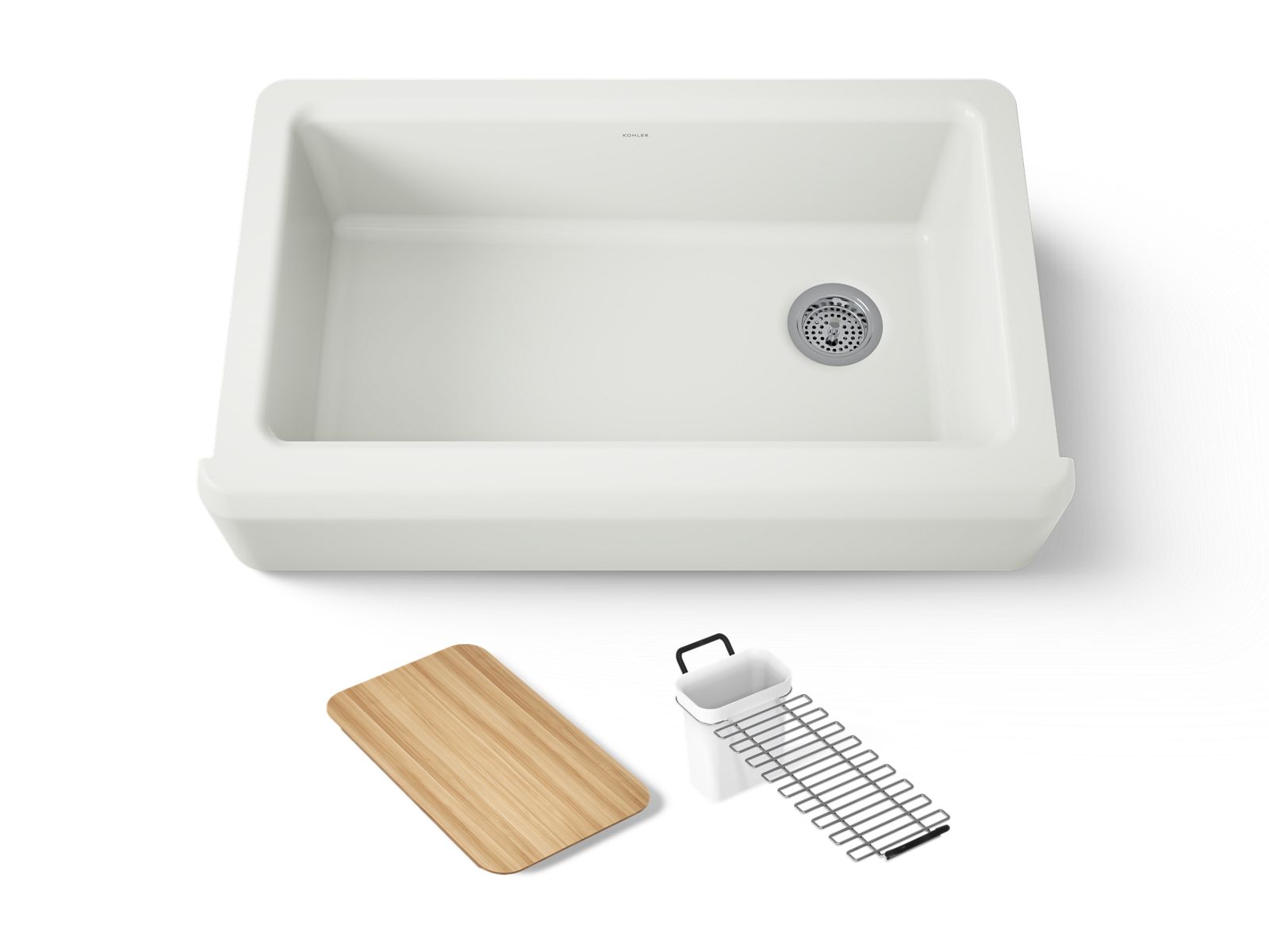 Riverby 35-3/4" undermount single-bowl farmhouse workstation kitchen sink - K-24564-NY