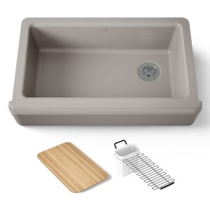 Riverby 35-3/4" undermount single-bowl farmhouse workstation kitchen sink - K-24564-TRF