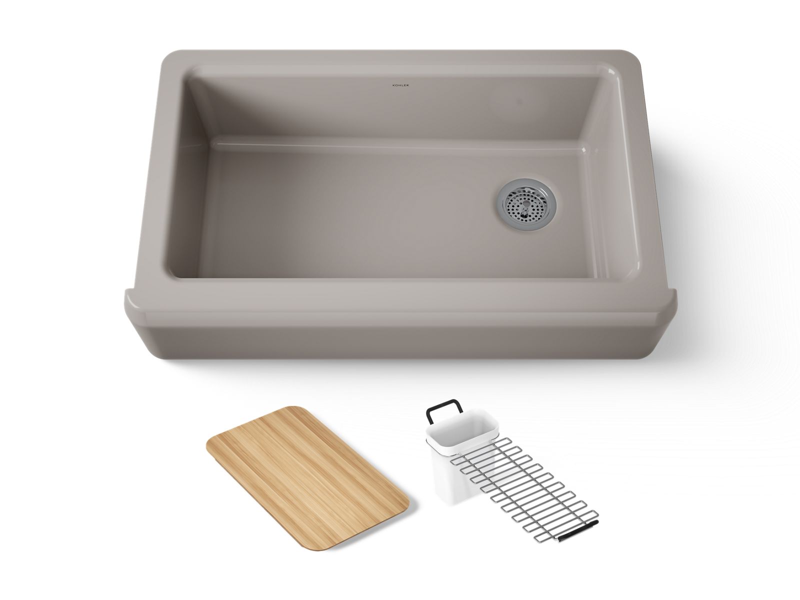 Riverby 35-3/4" undermount single-bowl farmhouse workstation kitchen sink - K-24564-TRF