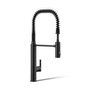 Purist Semi-professional kitchen sink faucet with three-function sprayhead - K-24982-BL