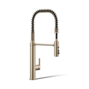 Purist Semi-professional kitchen sink faucet with three-function sprayhead - K-24982-BV