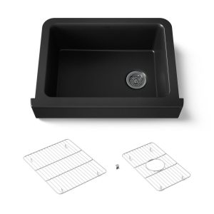 Cairn 29-3/4" undermount single-bowl farmhouse kitchen sink with short apron - K-25785-CM1