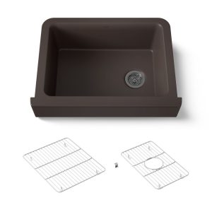 Cairn 29-3/4" undermount single-bowl farmhouse kitchen sink with short apron - K-25785-CM2