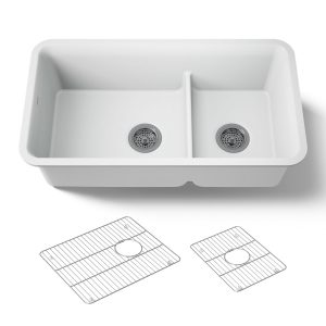 Cairn Smart Divide 33-1/2" undermount double-bowl kitchen sink - K-27786-CM6