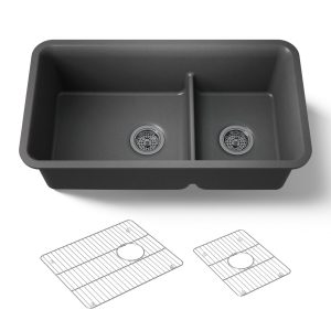 Cairn Smart Divide 33-1/2" undermount double-bowl kitchen sink - K-27786-CM7