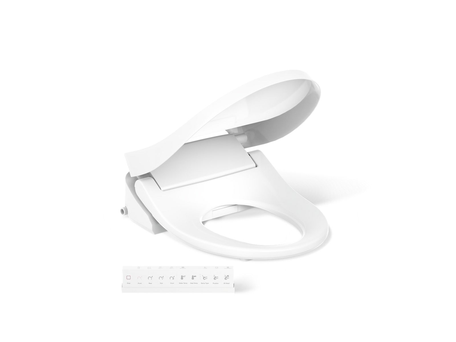 PureWash E815 Round-front bidet toilet seat with remote control - K-28118-0